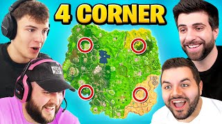 The 4 CORNER Challenge in Fortnite Chapter 1 [upl. by Namajneb]