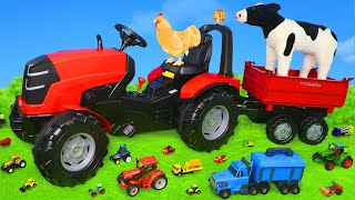 A Tractor collects Toys and Animals from the Farm [upl. by Enuahs]