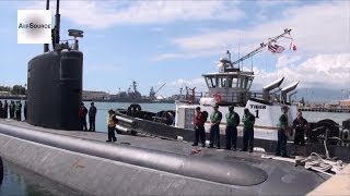 Los AngelesClass Submarine USS Columbus SSN 762 Getting Underway [upl. by Atsillac461]