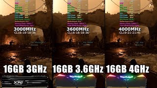 RAM 16GB 3000MHz vs 3600MHz vs 4000MHz  9700K  5 GAMES [upl. by Luella]