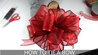 How to Make a Christmas Bow  Easiest BowMaking Method [upl. by Pierrette]