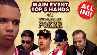 2003 WSOP Main Event  Top 5 Hands  World Series of Poker [upl. by Aelahs279]