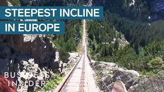 Steepest Funicular Railway In Europe Has A 106 Incline [upl. by Eedeed]