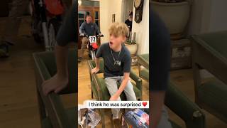 Boys reaction to toy not knowing its real dirt bike is adorable ❤️  Dad almost ruined surprise 😂 [upl. by Atteuqahs563]