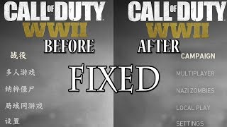 Call Of Duty WW2 Any Language change To English Fix [upl. by Cedell484]