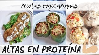 Recetas vegetarianas altas en proteína 💪🏾 Highprotein vegetarian meals [upl. by Nylg]