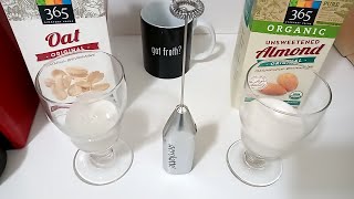 Oat Milk vs Almond Milk part 2 Frothing Test [upl. by Akenit665]