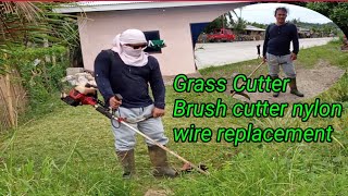 Grass cutterBrush cutter nylon wire replacementHow to replace trimmer nylon string [upl. by Esiuqcaj593]