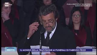 Funerali Frizzi Falvio Insinna legge la poesia quotAmiciziaquot di Borges  La Vita in Diretta 28032018 [upl. by Aynotal]