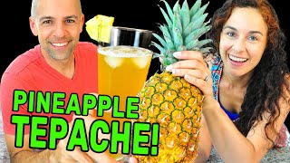 Making Mexican TEPACHE Fermented Pineapple Drink Recipe [upl. by Ahsaek]