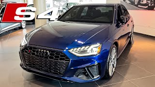 2021 Audi S4 in Navarra Blue Walkaround Review [upl. by Laina]