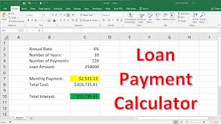 How To Calculate Loan Payments Using The PMT Function In Excel [upl. by Perkins604]