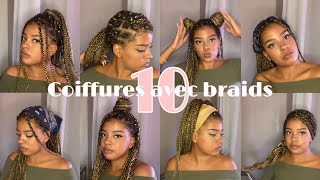 10 coiffures avec des BRAIDS [upl. by Yznyl]