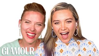 Florence Pugh on feeling confident and working with Scarlett Johansson  Finish the Sentence [upl. by Foushee976]