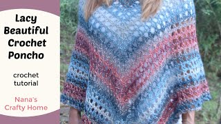 A Lacy Crochet Poncho Pattern that is easy amp fun to make [upl. by Belvia433]