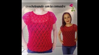 tutorial blusa petalos parte 1 facil y rapido crocheteando con la comadre [upl. by Akemot96]