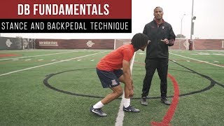 Defensive Back Stance and Backpedal Technique Football Tips [upl. by Allehc]