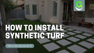 Synthetic turf and pavers installation timelapse [upl. by Einnob]