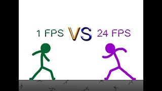 1 FPS VS 24 FPS Stickman Fight [upl. by Llyrat]