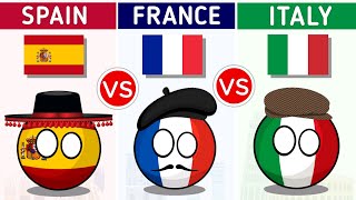 Spain vs France vs Italy  Country Comparison 2024 [upl. by Kcirdled145]