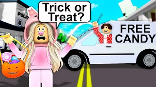 I Was TAKEN While Trick Or Treating Roblox Brookhaven [upl. by Akkinahs537]