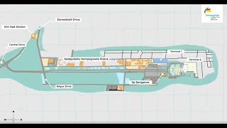 T2 at BLR Airport Route Map [upl. by Nath]