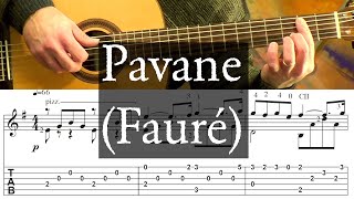 PAVANE  Gabriel Faure  Full Tutorial with TAB  Fingerstyle Guitar [upl. by Furlong271]