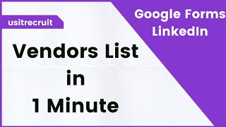 🔥How to Get Vendors List in Just 1 Minute  📝Vendors list  US Staffing  🌐usitrecruit [upl. by Yraillih]