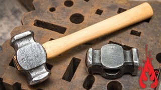 Blacksmithing  Forging a rounding hammer [upl. by Enneyehs]