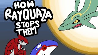 How Rayquaza stops Groudon amp Kyogre  Illustrator Animations [upl. by Nylodnew572]