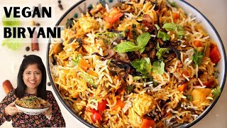 Vegan Biryani Recipe  Flavored Vegetable Rice Using Vegan Yoghurt or curd [upl. by Ttennej]