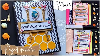 Project file decoration  Class 12th political science project  Project file decoration ideas [upl. by Rentsch]