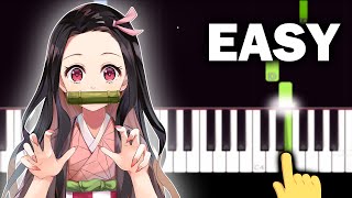 Nezukos Theme  Demon Slayer Kimetsu no Yaiba  EASY Piano tutorial [upl. by Jeuz]