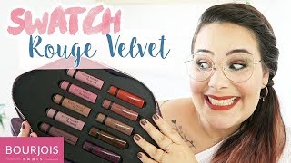 SWATCH 10 nouveaux Rouges Velvet The Lipstick de Bourjois [upl. by Atalie410]