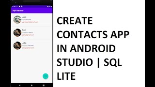 SQLite  Android Studio  Contact App [upl. by Falo]