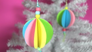 How to Make an Easy Paper Bauble  Christmas Crafts for Kids [upl. by Meyeroff]