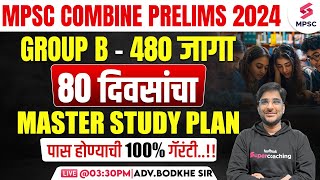 MPSC Combine Prelims 2024  MPSC Combine Group B Prelims 80 Days Master Study Plan  Bodkhe Sir [upl. by Nylasej961]