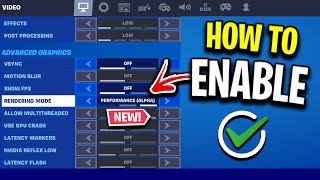 How To Enable Performance Mode In Fortnite Resetting Fix [upl. by Edahs]