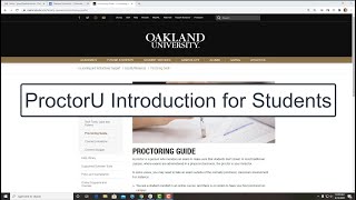 ProctorU Introduction  Student Tutorial  Oakland University Moodle [upl. by Aceissej818]