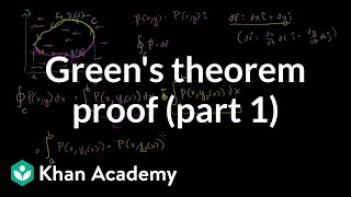 Greens theorem proof part 1  Multivariable Calculus  Khan Academy [upl. by Magdalene]