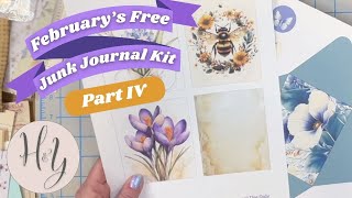 Free Mini Junk Journal Birds and Blooms Part 4  Februarys Free Digital  Lets build some pages [upl. by Avat490]