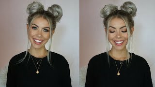 QUICK  EASY SPACE BUNS TUTORIAL  BrittanyNichole [upl. by Amalle393]