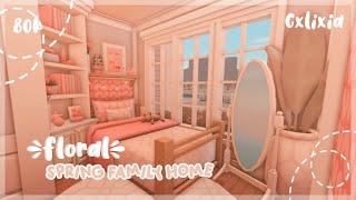 Floral Spring Aesthetic Family Home Exterior💐 Bloxburg House Build [upl. by Kohcztiy]