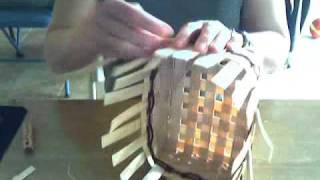 Basket Weaving Video 8Spllicing Reed and Finishing the Rim Row [upl. by Vokay]