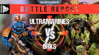 Ultramarines vs Orks 2000pts  Warhammer 40000 Battle Report [upl. by Nojed986]