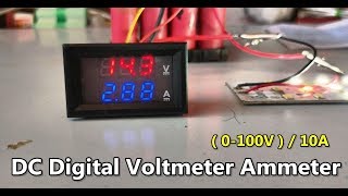 Digital Voltmeter Ammeter DC 0100V 10A Module  POWER GEN [upl. by Berliner105]