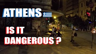 Athens Night Walk To Omonia Square Is Greece Safe Or Dangerous [upl. by Ardnassela]