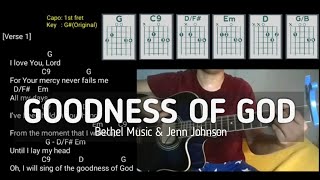 GOODNESS OF GOD Lyrics amp Chords  Bethel Music amp Jenn Johnson [upl. by Friedberg]