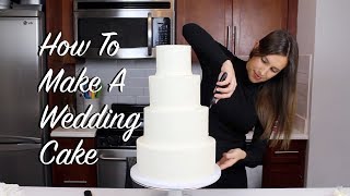 How To Make A Wedding Cake At Home  CHELSWEETS [upl. by Gerita703]