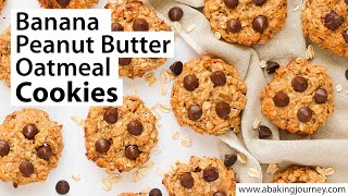 3 Ingredients Peanut Butter Banana Oatmeal Cookies [upl. by Sherfield]